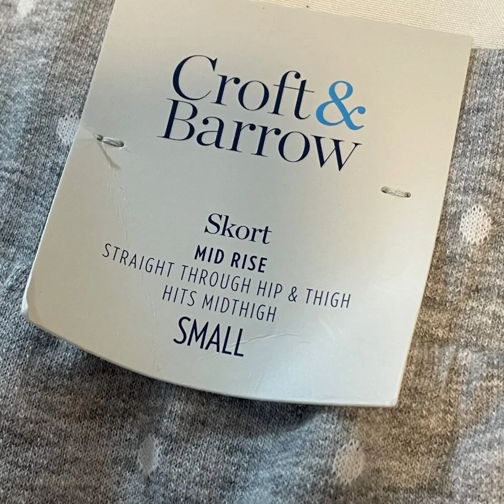 Croft & Barrow Womens Gray Polka Dot Extra Soft Skort - Easy Care & Comfort - Picture 10 of 10